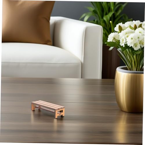 WHAMVOX 2 Stück Teiliges Miniatur Holzbank Detailreiche Mini Hausmöbel Requisite Realistische Holzbank Dekoration für Puppenhaus Schlafzimmer Vielseitiges Miniatur Zubehör für Kreative von WHAMVOX