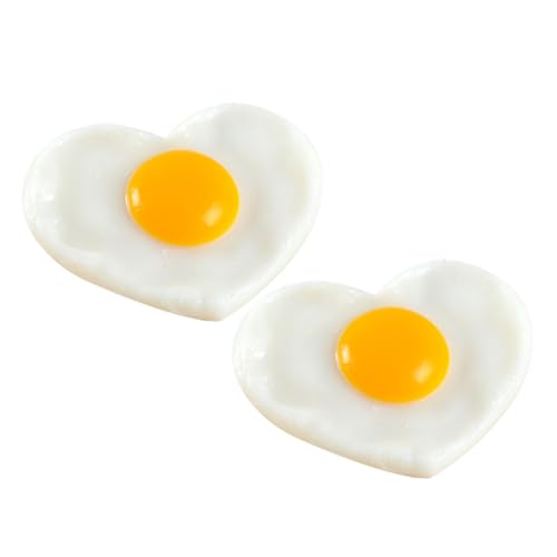 WHAMVOX 2 Stück Teiliges PVC Spiegelei Deko Realistische Künstliche Braterei Restaurant Requisiten Langlebig Leuchtend Vielseitig für Fotografie Museum Küche von WHAMVOX