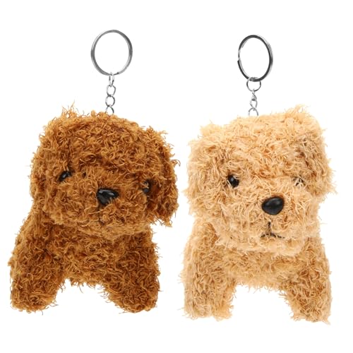 WHAMVOX 2 Stück Teiliges Plüsch hundespielzeug Kuscheliges Ausgestopftes Tier mit Anhänger Dekorativer Taschenanhänger für Jungen und Mädchen Süßes Geschenk für Sanft und Langlebig von WHAMVOX