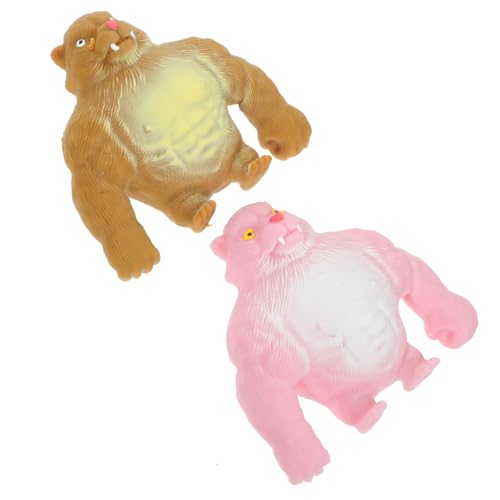 WHAMVOX 2 Stück Teiliges Tiger quetschspielzeug aus TPR Dehnbares Stressabbau sensorikspielzeug Lustiges Hand Fidget für Erwachsene Partygeschenk Farblich Sortiert Zufällige Farbe von WHAMVOX