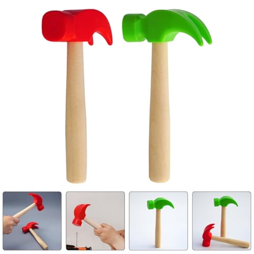 WHAMVOX 2 Stück Teiliges Werkzeug Hammer aus Holz Kleine Hämmer zum Hämmern und Greifen Fördert Motorik und Koordination Leicht Tragbar für Jungen und Mädchen Pädagogisch Geeignet von WHAMVOX