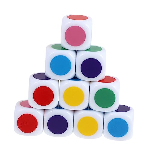 WHAMVOX 20 Stück Farbig Bedruckte Würfel Farben Kognitive Würfel Mathe-lehrwürfel Farblehrwürfel Lustiges Würfelspielzeug Sechsseitige Spielwürfel Würfeln Beibringen Acryl Colorful von WHAMVOX