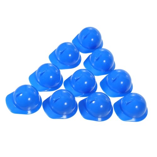WHAMVOX 20 Stück Miniatur Bauhelme aus Leichtem Kunststoff Blaue Mini Schutzhelme für Puppenhaus Partydekoration und DIY Bastelbedarf Realistische Mini Bauhüte für Puppen und Kleine von WHAMVOX