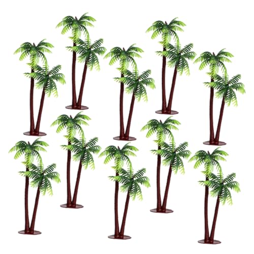 WHAMVOX 20 Stück Simulierte Kokosnussbaumdekoration kunstpflanze Artificial Tree Aquariumdekorationen Miniatur Anlage künstliche Pflanzen Fischtankdekor Kunststoff-Kokospalme Plastik Green von WHAMVOX