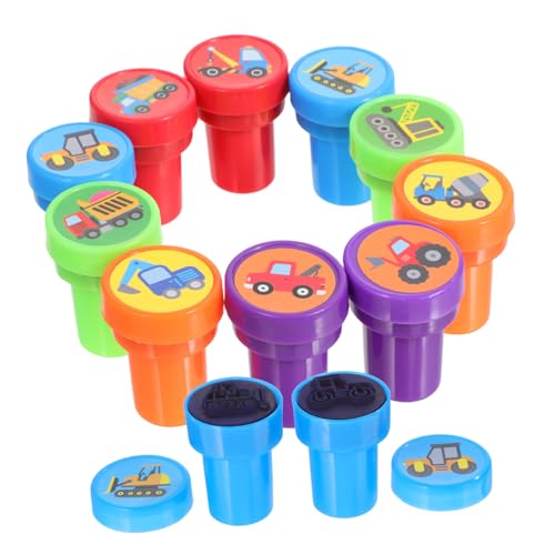 WHAMVOX 20 Stück Teiliges Baustellenfahrzeuge Stempelset Selbstfärbende Kunststoffstempel mit Detailreichen Bagger Motiven Langlebig und Vielseitig für Kindergeburtstag Partygeschenke und WHAMVOX 20 Stück Teiliges Baustellenfahrzeuge Stempelset Selbstfärbende Kunststoffstempel mit Detailreichen Bagger Motiven Langlebig und Vielseitig für Kindergeburtstag Partygeschenke und von WHAMVOX