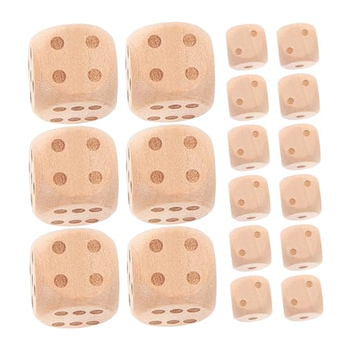 WHAMVOX 20 Stück Teiliges Holz würfelset mit Abgerundeten Ecken Unbemalte DIY indents Stabile Spielwürfel für Brettspiele Party und Rollenspiele Große Würfel mit Natürlichen Zahlenlayouts von WHAMVOX