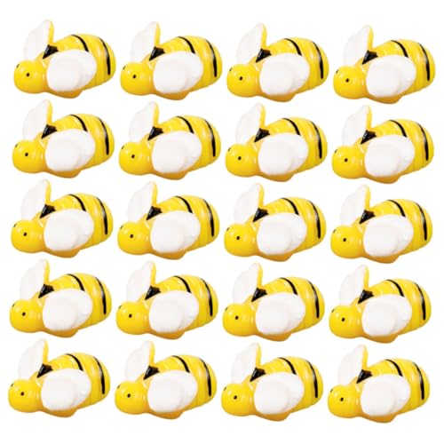 WHAMVOX 20 Stück Teiliges Mini Harz Bienen Figuren Detailreiche Kleine Resin Bienen für Moosgärten Langelebige Mikro Dekoration für DIY Landschaftsbau für Bastelbedarf von WHAMVOX