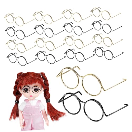 WHAMVOX 20 Stück Teiliges Miniatur Brillen aus Kupfer in Gold und Schwarz Schmuck für Puppenkostüme Vielseitige Accessoires für Basteln und Fotorequisiten von WHAMVOX