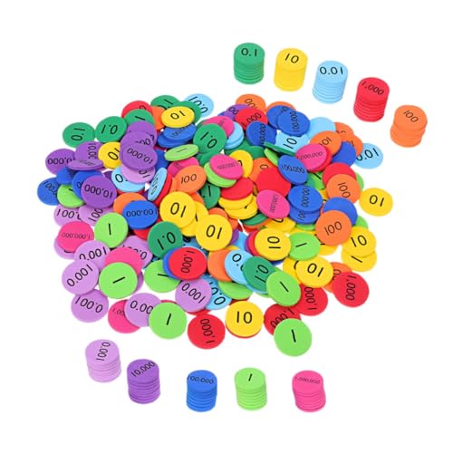 WHAMVOX 200 Stück Teiliges Bunte Eva Zahlen scheiben Lernspielzeug für Grundschule Mathe Zählhilfen Platzwert Unterrichtsmaterial Farbenfrohe Lernchips für Kindergarten und Zuhause von WHAMVOX
