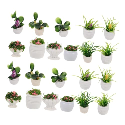 WHAMVOX 22 Stück Teiliges Miniatur-Pflanzen Puppenhaus Realistische Mini Bonsai Vielseitige Künstliche Pflanzen Platzsparend Pflegeleicht Puppenhausdekoration und DIY-projekte von WHAMVOX