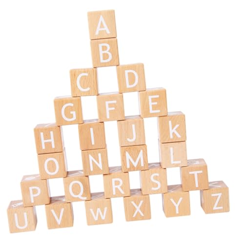 WHAMVOX 26 Stück Teiliges Holzbuchstaben und Zahlen Lernspielzeug für Bunte Große Holzbausteine zur Frühkindlichen Bildung Leicht und Sicher Fördert Buchstaben Zahlenverständnis für von WHAMVOX