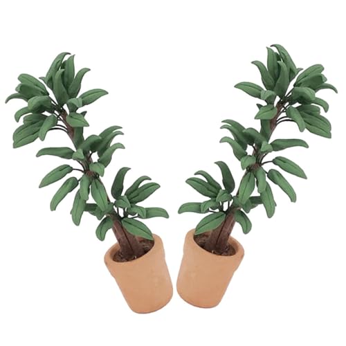 WHAMVOX 2Stücke Bonsai Dekoration für Puppenhaus Realistische Künstliche Grünpflanzen im Topf Zimmerpflanzen für Dekorationen und Mikrolandschaften WHAMVOX 2Stücke Bonsai Dekoration für Puppenhaus Realistische Künstliche Grünpflanzen im Topf Zimmerpflanzen für Dekorationen und Mikrolandschaften von WHAMVOX