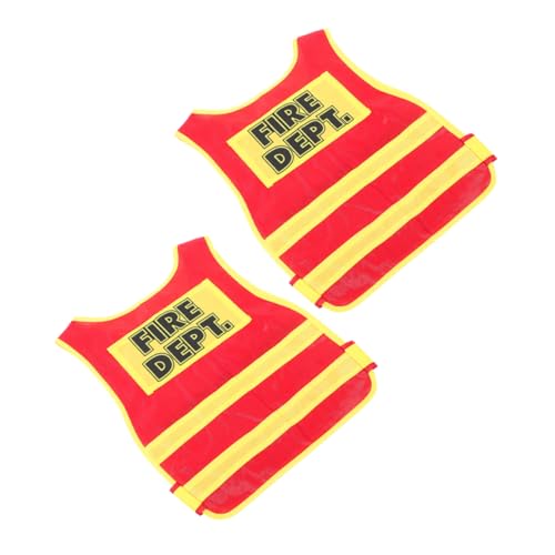 WHAMVOX 2Stücke Feuerwehrmann Kostüm Für Cosplay Weste Aus Rollenspiel Feuerwehrweste Für Kindergeburtstag Und Kreative Bequem Und Sicher WHAMVOX 2Stücke Feuerwehrmann Kostüm Für Cosplay Weste Aus Rollenspiel Feuerwehrweste Für Kindergeburtstag Und Kreative Bequem Und Sicher von WHAMVOX