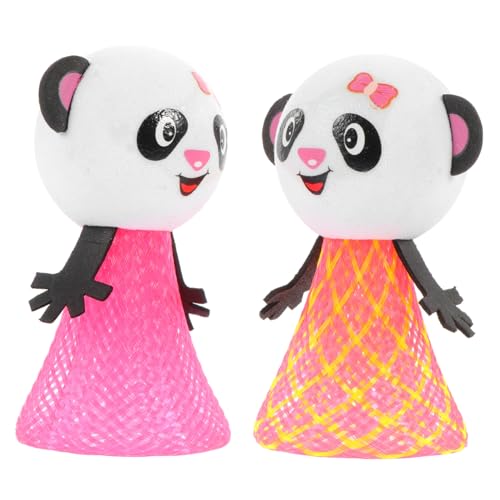WHAMVOX 2Stücke Hüpfende Panda Spielzeuge Sichere Squeeze Puppen Für Frühlingsspielzeug Und Party Lustige Tischdekoration Leuchtenden Farben von WHAMVOX