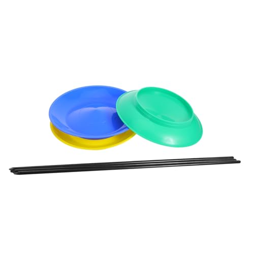 WHAMVOX 3 Satz Jonglier-Plattenspieler Trainieren Jonglierschläger Rotierende Jonglierplatten Geschicklichkeitsspielzeug Zum Jonglieren Kleine Spielsachen Zirkusspielzeug Plastik von WHAMVOX