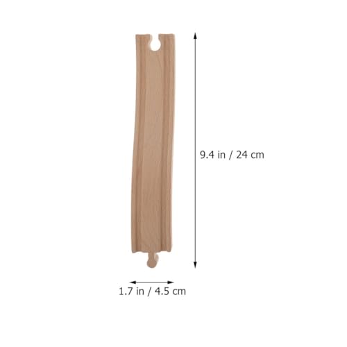 WHAMVOX 3 Stück Holzschienen Erweiterungsset für Holzeisenbahn Gebogene Gleise aus Glattem Holzmaterial Langlebige Eisenbahn Modelle für Kompatibel mit Gängigen von WHAMVOX