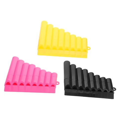 WHAMVOX 3 Stück Panflöteninstrument Kinderinstrumente Flöte Kinderflöte Für Musikinstrumente Kinderflöte Kleine Instrumente Panflöte Loch Panflöte Spielzeugflöte Kunststoff von WHAMVOX