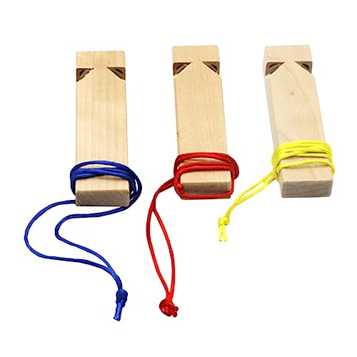 WHAMVOX 3 Stück Teiliges Holzpfeifen Zuggeräusche DIY Kinderpfeifen Partyspaß Robustes Holzspielzeug für Mädchen Jungen Zufällige Farbe Zufällige Farbe von WHAMVOX