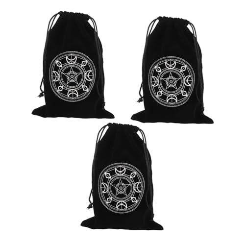 WHAMVOX 3 Stück Teiliges Tarot Karten Aufbewahrungsetui aus Weichem mit Kordelzug Pentagramm Muster Leichte und Kompakte Tarotkarten Tasche für Orakelkarten und Kartenspiele WHAMVOX 3 Stück Teiliges Tarot Karten Aufbewahrungsetui aus Weichem mit Kordelzug Pentagramm Muster Leichte und Kompakte Tarotkarten Tasche für Orakelkarten und Kartenspiele von WHAMVOX