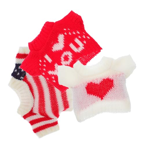 WHAMVOX 3 Stücke Bär Kleidung Gestrickte Puppe Pullover Plüsch Tiere Niedliche Bär Zubehör DIY Plüsch Kleidung Stofftier Kostüm WHAMVOX 3 Stücke Bär Kleidung Gestrickte Puppe Pullover Plüsch Tiere Niedliche Bär Zubehör DIY Plüsch Kleidung Stofftier Kostüm von WHAMVOX
