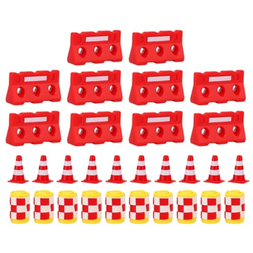WHAMVOX 30 Stück Teiliges Mini Verkehrskegel Spielset aus Kunststoff mit Mini Absperrungen und Schutzbehältern Realistische Straßensperren für Verkehrserziehung und Sandkastendekoration WHAMVOX 30 Stück Teiliges Mini Verkehrskegel Spielset aus Kunststoff mit Mini Absperrungen und Schutzbehältern Realistische Straßensperren für Verkehrserziehung und Sandkastendekoration von WHAMVOX