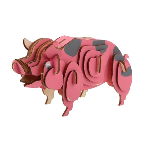 WHAMVOX 3D -holzschweinelpuzzle Holzhandwerk Puzzle Tiermodell DIY Sammlerstück Kreatives BAU Puzzles Holztier Puzzle Für Bildungsspielzeuge von WHAMVOX