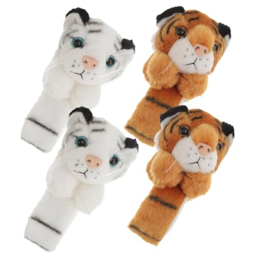 WHAMVOX 4 Stck Teiliges Slap Armband mit Plüsch tigerdesign Weiche Stofftier schnapparmbänder für Partygeschenke Bequemes Niedliches Kuschelarmband für Geburtstags Kostümpartys WHAMVOX 4 Stck Teiliges Slap Armband mit Plüsch tigerdesign Weiche Stofftier schnapparmbänder für Partygeschenke Bequemes Niedliches Kuschelarmband für Geburtstags Kostümpartys von WHAMVOX