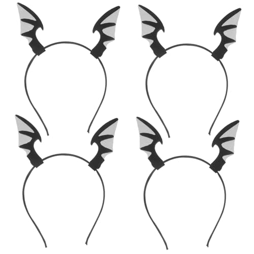 WHAMVOX 4 Stück Halloween Stirnband mit Schwarzen Netzstoff Fledermausflügeln Leichtes Bequemes Haar-accessoire für Damen für Kostüme Party und Festliche Anlässe WHAMVOX 4 Stück Halloween Stirnband mit Schwarzen Netzstoff Fledermausflügeln Leichtes Bequemes Haar-accessoire für Damen für Kostüme Party und Festliche Anlässe von WHAMVOX