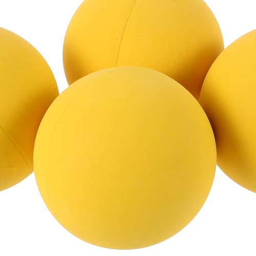 WHAMVOX 4 Stück Hochelastische Gelbe Gummibälle für Racket Training mit Hohem Rückprall Hohles Design Mini Portable für Reaktions Übungsübungen Beim Sport von WHAMVOX