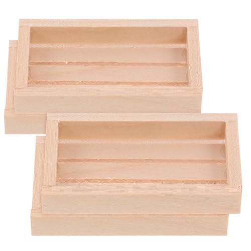 WHAMVOX 4 Stück Miniatur Holzkorb Gelochte Aufbewahrungsboxen Vielseitig Nutzbare Kleine Körbchen für Puppenhaus Garten Deko und Miniatur Ornamente Elegantes Design Innen Außen Geeignet von WHAMVOX