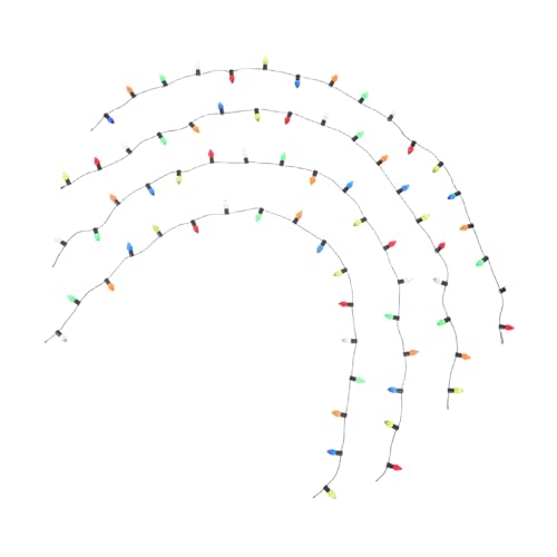 WHAMVOX 4 Stück Teiliges Miniatur-lichtperlen- Transparente Bunte Mini-glühbirnen-Lichterkette für Puppenhaus Weihnachtsbaum DIY-bastelprojekte Festliche Dekoration von WHAMVOX