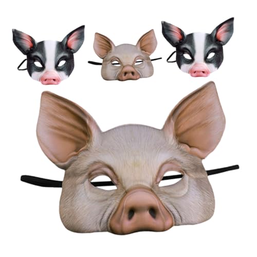 WHAMVOX 4 Stück Teiliges Party Schwein Maske Halbgesichts Tiermasken für Karneval Halloween Kostüm Masquerade Cosplay Festival Zubehör in Schwarz und Weiß WHAMVOX 4 Stück Teiliges Party Schwein Maske Halbgesichts Tiermasken für Karneval Halloween Kostüm Masquerade Cosplay Festival Zubehör in Schwarz und Weiß von WHAMVOX