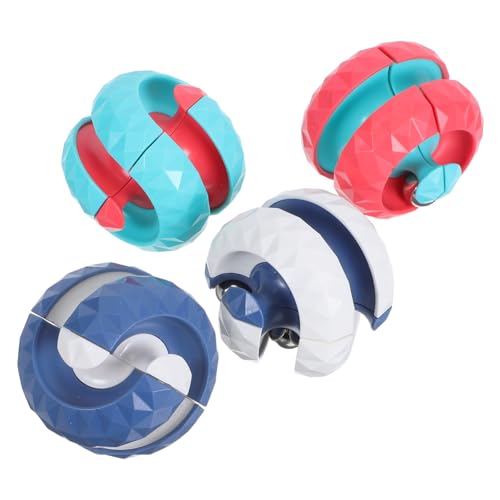 WHAMVOX 4 Stück Teiliges Rotierendes Puzzle-Ball Fidget Stressreduktion Tragbares Decompressionsspiel für Erwachsene Fördert Konzentration und Entspannung Unterwegs von WHAMVOX