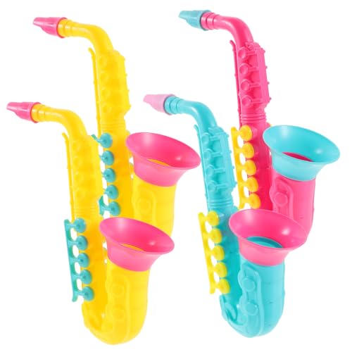WHAMVOX 4 Stück Teiliges Saxophon aus Robustem Kunststoff Realistische Nachbildung für Musikalische Früherziehung Glatte Oberfläche Leicht Tragbar Geschenk für Jungen und Zufällige Farbe von WHAMVOX