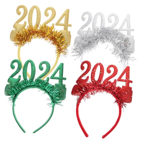 WHAMVOX 4 neues jahr stirnband happy new year kopfschmuck lametta stirnband Haarbänder Weihnachtsdekoration Weihnachts-Requisiten Weihnachtsgeschenke neues jahr haarband Haarschmuck von WHAMVOX