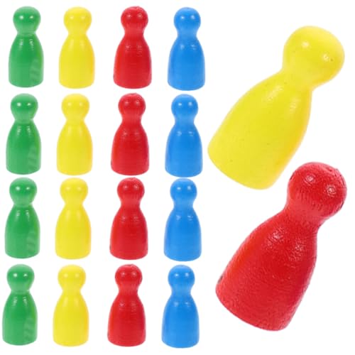 WHAMVOX 40 Stück Teiliges Holz Schachfiguren Ersatzset Tragbare Spielfiguren für Brettspiele Farbiges Holzspielzeug für Familie und Freunde Geeignet als Ersatz Spielsteine von WHAMVOX