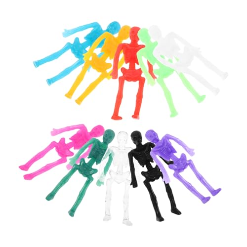 WHAMVOX 40 Stück Teiliges Mini Skelett Figuren aus Weichem TPR Dehnbar und Klebend Elastische Halloween Spielzeuge für Party Goodie Bag Füller Klassenzimmer Preise Praxistaugliche von WHAMVOX