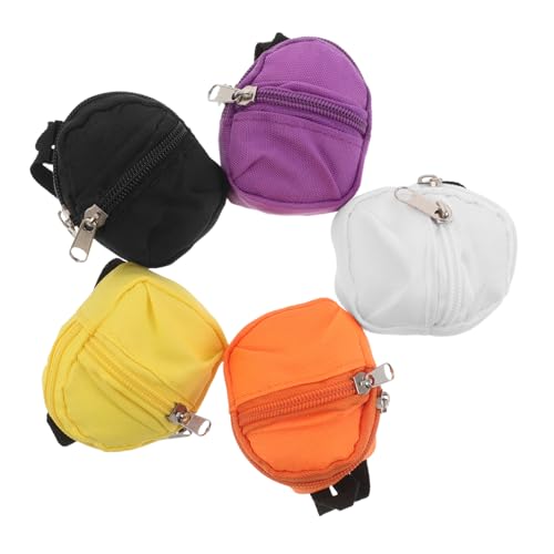 WHAMVOX 5 Stück Mini Rucksack Schlüsselanhänger mit Sicherem Doppelreißverschluss Leichte Kompakte Münzgeldbörse für Mädchen Robuste Kleine Tasche für Schlüssel und Lippenbalsam Tragbarer von WHAMVOX