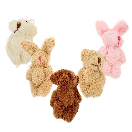 WHAMVOX 5 Stück Miniatur Plüschtiere Weiche Puppenhaus Deko Figuren Realistische Mini Kuscheltier Ornament Sammlung Geeignet für Puppenhaus Zubehör und Kreative Mikroszenen Gestaltung von WHAMVOX
