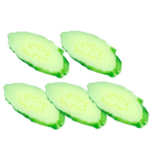 WHAMVOX 5 Stück PVC-gurkenscheiben, Künstliches Gemüse, Gefälschte Gurken, Shop-gurken-dekore, Fotografie-Requisiten WHAMVOX 5 Stück PVC-gurkenscheiben, Künstliches Gemüse, Gefälschte Gurken, Shop-gurken-dekore, Fotografie-Requisiten von WHAMVOX