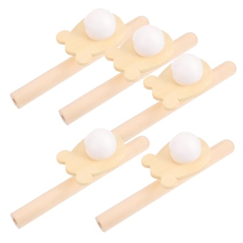 WHAMVOX 5 Stück Teiliges Holzspielzeug mit Schwebenden Bällen Lustiges Pustespielzeug für Fördert Atemkontrolle und Geschicklichkeit Geeignet für Familienaktivitäten und Kinderparty von WHAMVOX