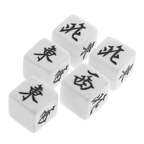 WHAMVOX 5 stücke Mahjong Würfel Wind Richtung Spiel Requisiten Acryl Material Mahjong Würfel für Home Partys von WHAMVOX
