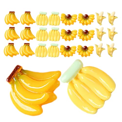 WHAMVOX 50 Stück Mini-künstliche Bananen Kunstharz Gefälschte Früchte Für Wohnkultur Party-Arrangement Restaurant Puppenhaus Miniatur-Dekorationen von WHAMVOX