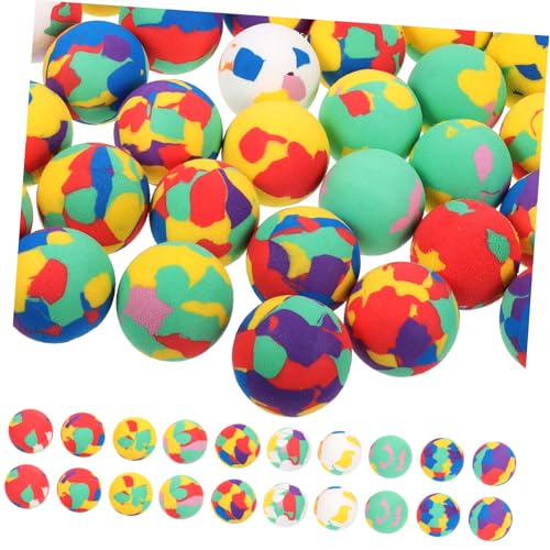 WHAMVOX 50 Stück Teiliges Bunte EVA Hüpfbälle Leichte Elastische Spielbälle für Drinnen und Draußen Tragbar als Geburtstagsgeschenk und Belohnungsspielzeug von WHAMVOX