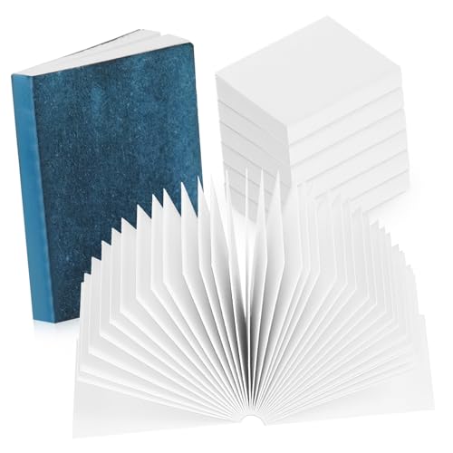 WHAMVOX 50 Stück Teiliges Mini Notizbuch aus Beschichtetem Papier Kleine Leere Miniaturbücher für Puppenhausdekoration Vielseitige Mini Schreibhefte zum Bemalen und Basteln von WHAMVOX