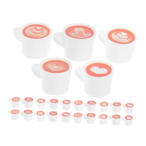 WHAMVOX 50 Stück Teiliges Miniatur Resin Kaffee Tassen Detailreiche Miniatur Teetassen Realistische Puppenhaus Deko Kreative Tischdekoration Pädagogisch für Tragbar und Vielseitig von WHAMVOX