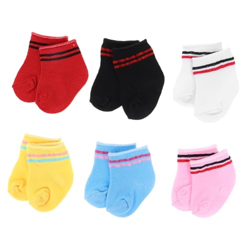 WHAMVOX 6 Paare Bunte Puppensocken aus Baumwolle Gestrickte Knöchelsocken Puppen Weiche Bequeme Puppenhaus Accessoires Vielseitig Kombinierbare Socken für Mädchen Puppen Outfits WHAMVOX 6 Paare Bunte Puppensocken aus Baumwolle Gestrickte Knöchelsocken Puppen Weiche Bequeme Puppenhaus Accessoires Vielseitig Kombinierbare Socken für Mädchen Puppen Outfits von WHAMVOX