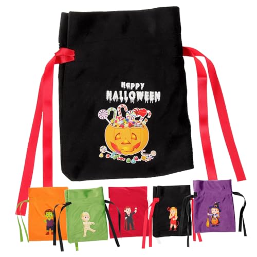 WHAMVOX 6er-pack Halloween-süßigkeitenbeutel Aus Jute Mit Kordelzug Halloween-süßigkeitenbeutel Mit Kordelzugverschluss Ideal Für Partys Und Zur Aufbewahrung Von Süßigkeiten von WHAMVOX