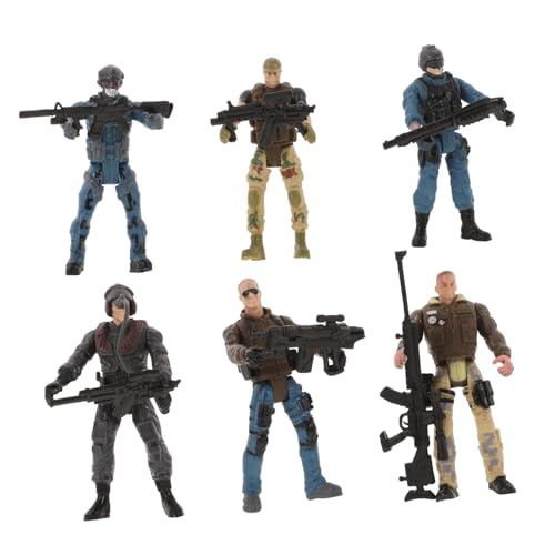 WHAMVOX 6 Stück Hochdetaillierte Bewegliche Soldatenfigur mit Gelenken Realistische Polizeimodelle für Sammler für Rollenspiele und Sammlungsdisplay WHAMVOX 6 Stück Hochdetaillierte Bewegliche Soldatenfigur mit Gelenken Realistische Polizeimodelle für Sammler für Rollenspiele und Sammlungsdisplay von WHAMVOX