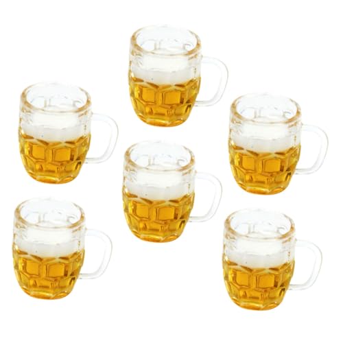 WHAMVOX 6 Stück Simulationsbier Flasche Machen Sie es Mini-Essen Kaffeetasse Reisen Tassen Schnapsbecher fogelschreker mockin dollhaus dekorative Bierkrugmodelle Puppenhaus-Modell Harz von WHAMVOX